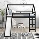 preview thumbnail 2 of 7, Espresso Full Size Elegant Solid Pine Wood Loft Bed with Slide, Guard Rails, House Shaped Roof, Sturdy Frame