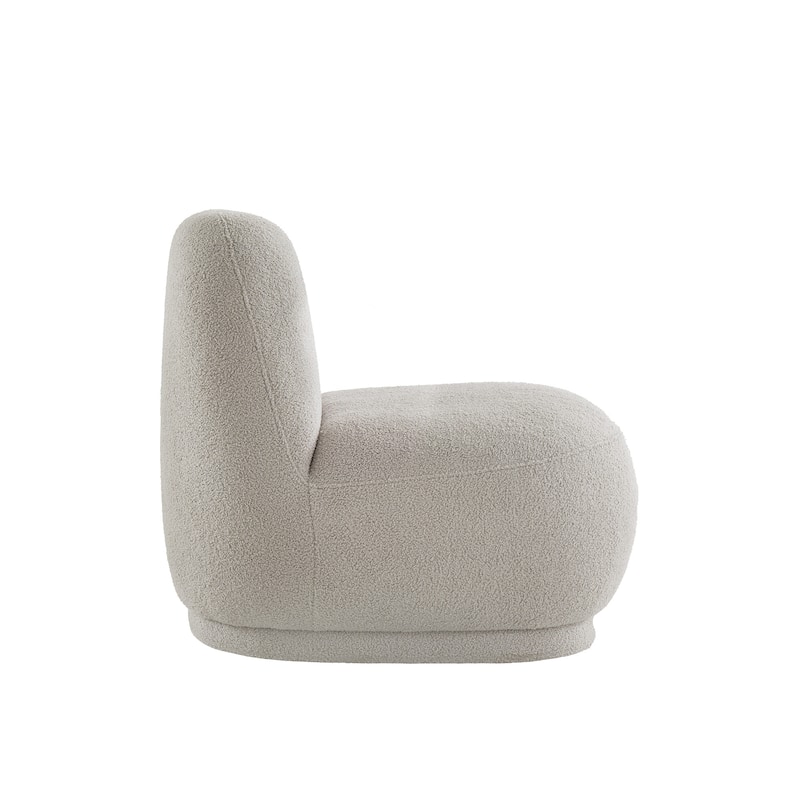 Willits Boucle Lounge Chair with Rounded Design and Lumbar Pillow by iNSPIRE Q Modern