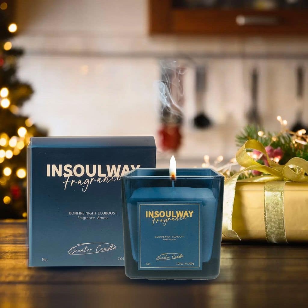 8oz Woodsy Scented Fancy Candle in Glass Jar