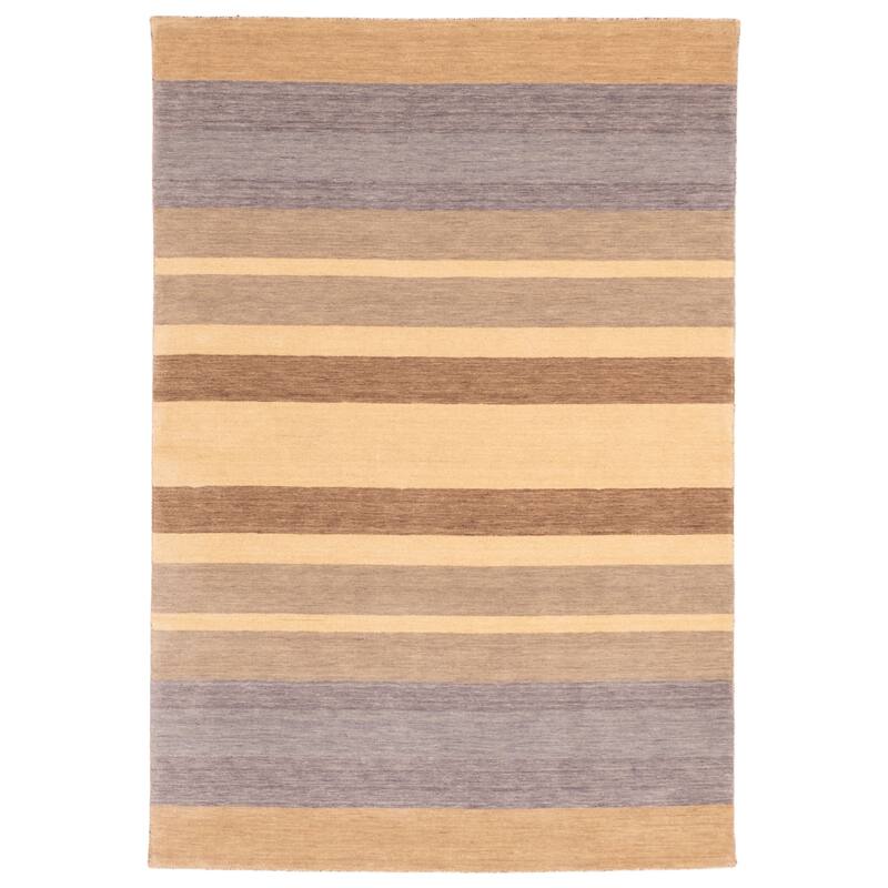 ECARPETGALLERY Hand Loomed Kashkuli Gabbeh Ivory Wool Rug - 5'3 x 7'8