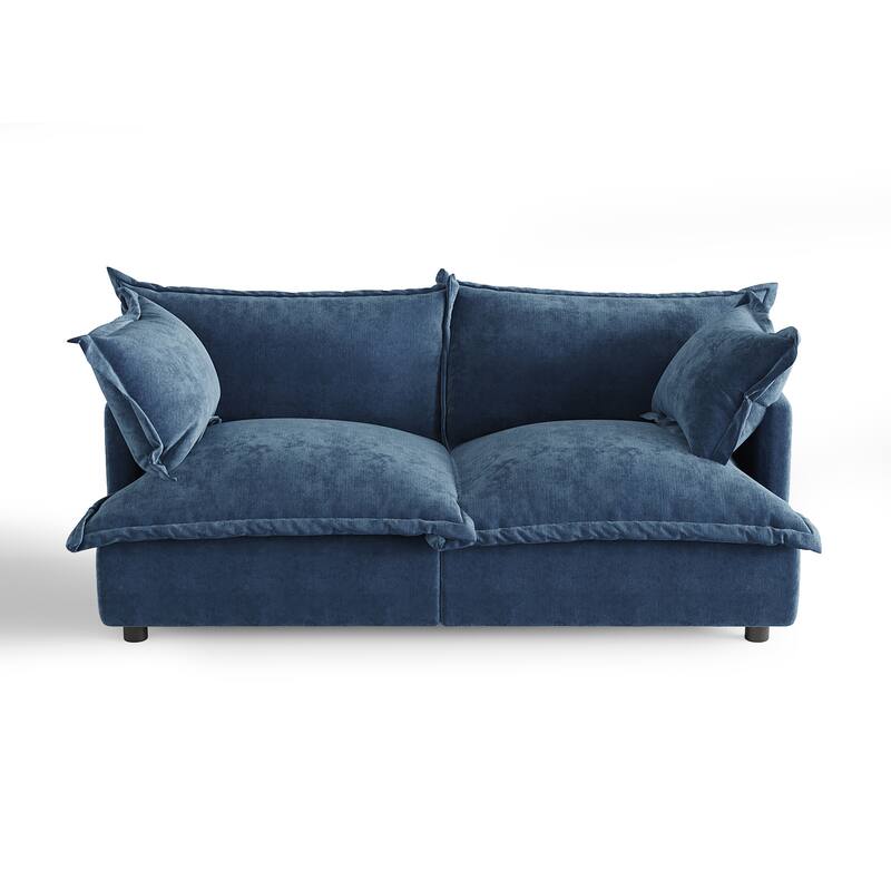 80"W Upholstered Chenille Comfy Cloud Couch Modular Sectional Sofa