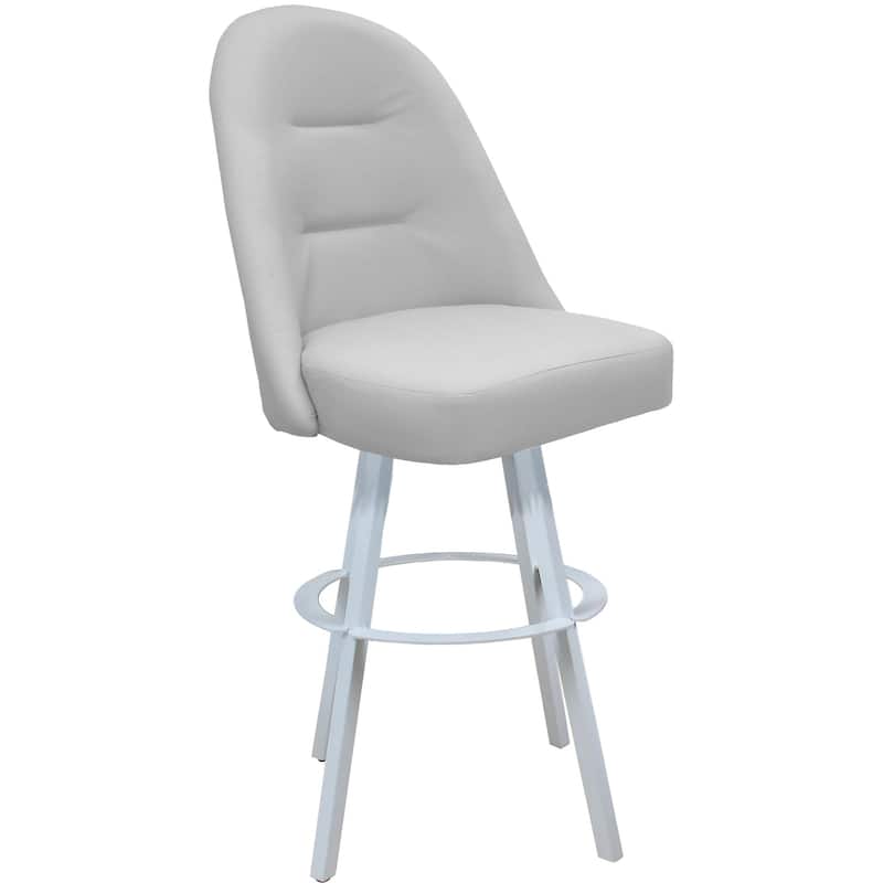 Swivel Counter Bar or Extra Tall Metal Bar Stool - M-235 Warren Base - N/A - White Vinyl - White - Counter Height
