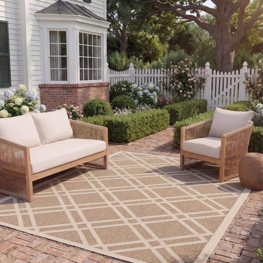 SAFAVIEH Courtyard Lisaveta Indoor /Outdoor Waterproof Patio Backyard Rug