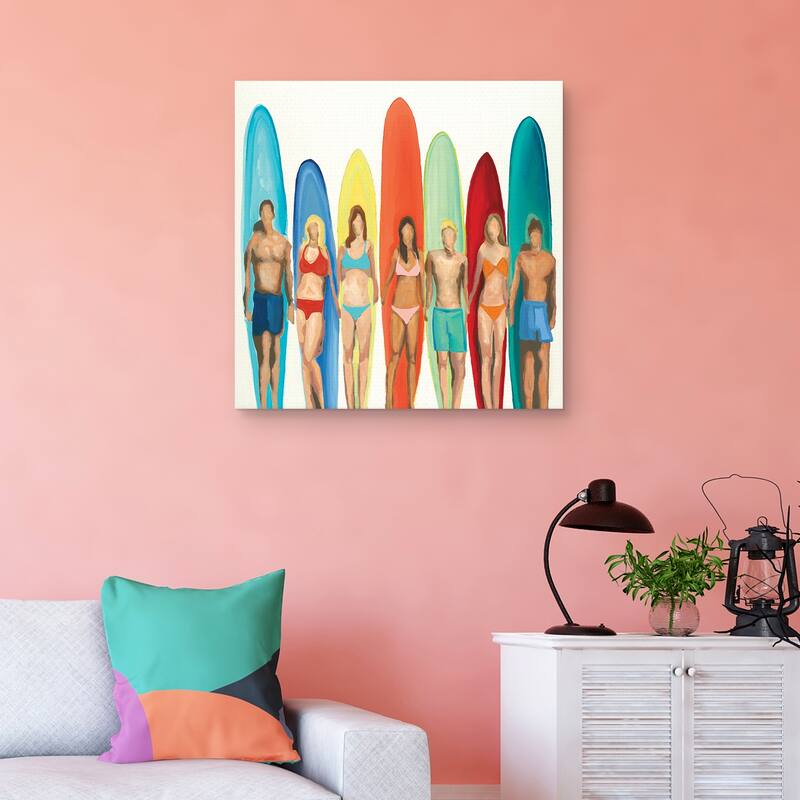 Surfers by Randy Hibberd Canvas Art Print