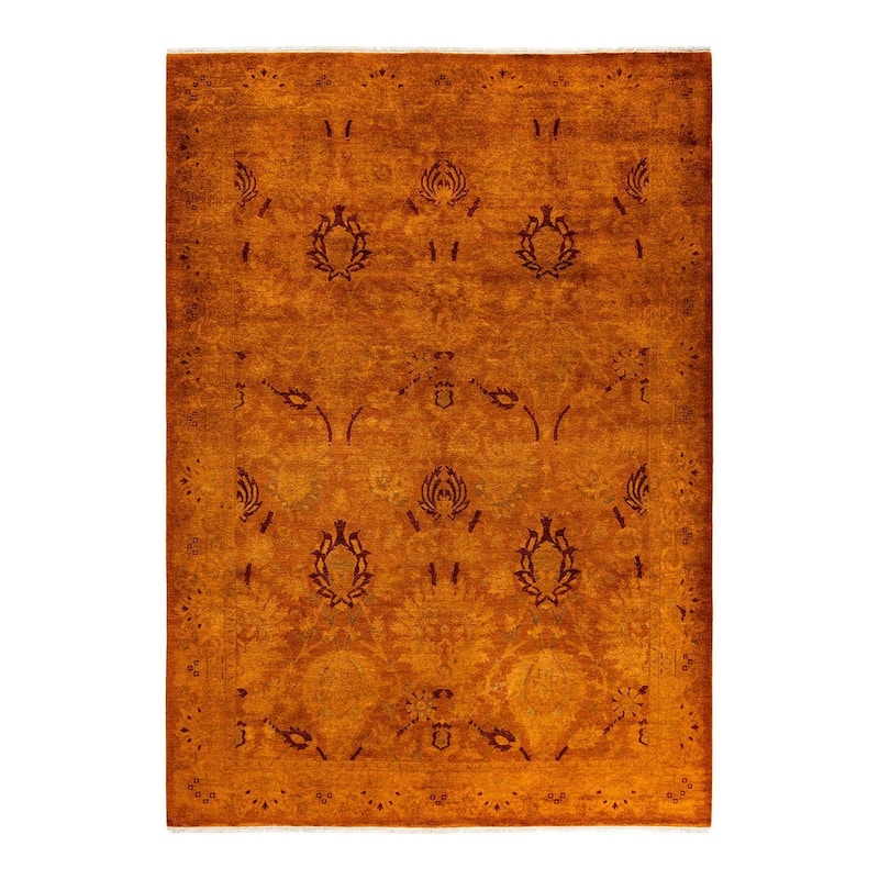 Vibrance, One-of-a-Kind Hand-Knotted Area Rug - Gold, 6' 1" x 8' 8" - 6' 1" x 8' 8"