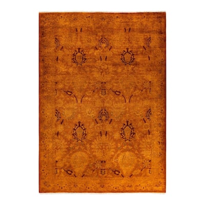 Vibrance, One-of-a-Kind Hand-Knotted Area Rug - Gold, 6' 1" x 8' 8" - 6' 1" x 8' 8"