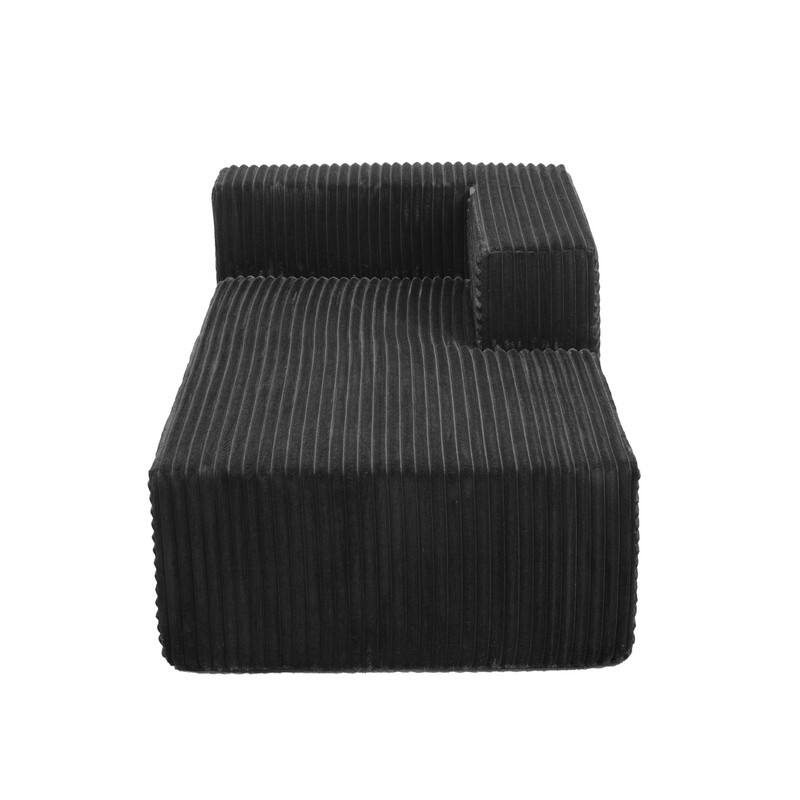 105-in L Casual Black( Corduroy)-Left Chaise Sectional