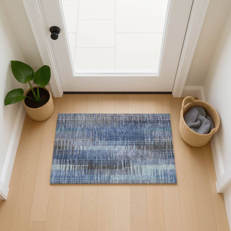Machine Washable Indoor/ Outdoor Contemporary Aaron Chantille Rug