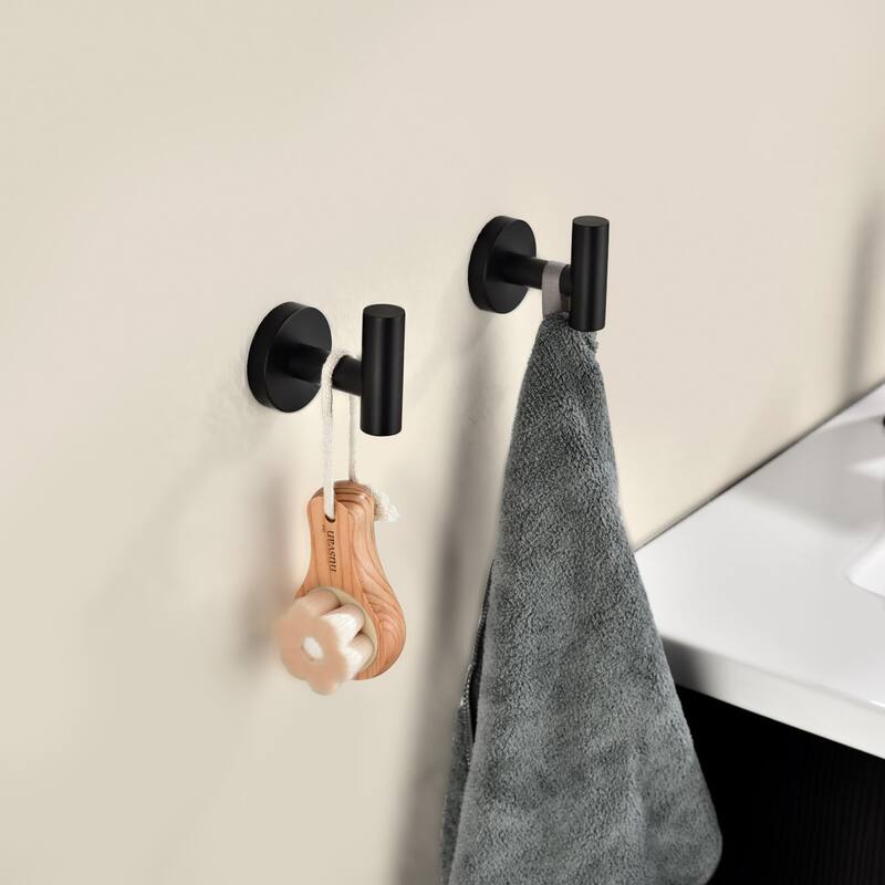 Topcraft 6-Piece Stainless Steel Wall Mounted Bathroom Hook Set, Bathroom Multi-Function Hook