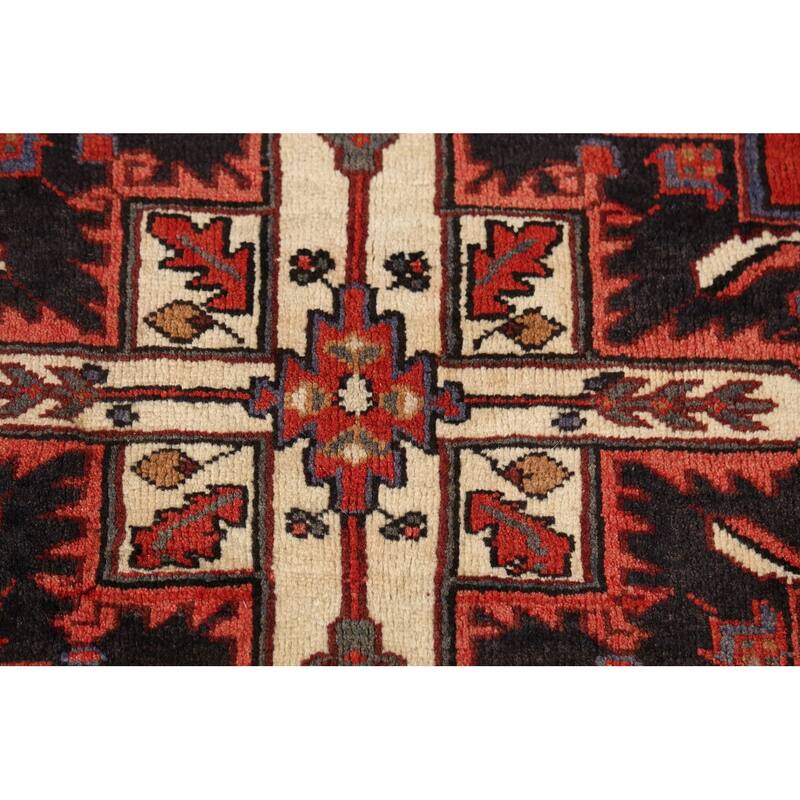 Geometric Heriz Persian Area Rug Handmade Wool Carpet - 5'0"x 6'3"