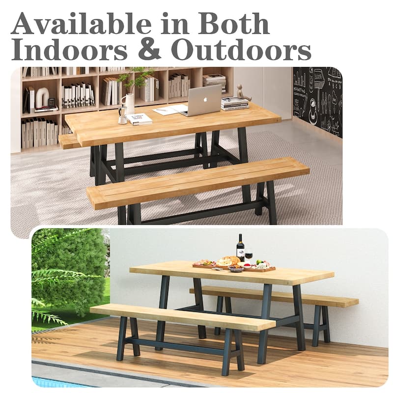 EROMMY Patio Dining Set, Premium Outdoor Rectangle Furniture for Backyard, Porch, Lawn and Garden