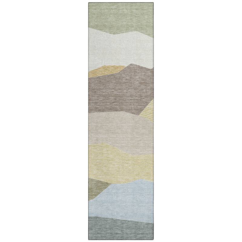Machine Washable Indoor/ Outdoor Modern Dacono Chantille Rug