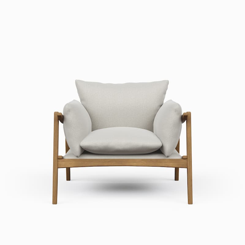 Modern Brazilian - Hara - Accent Chair - Harvest Natural Upholstery - Nozes Frame - Harvest Natural