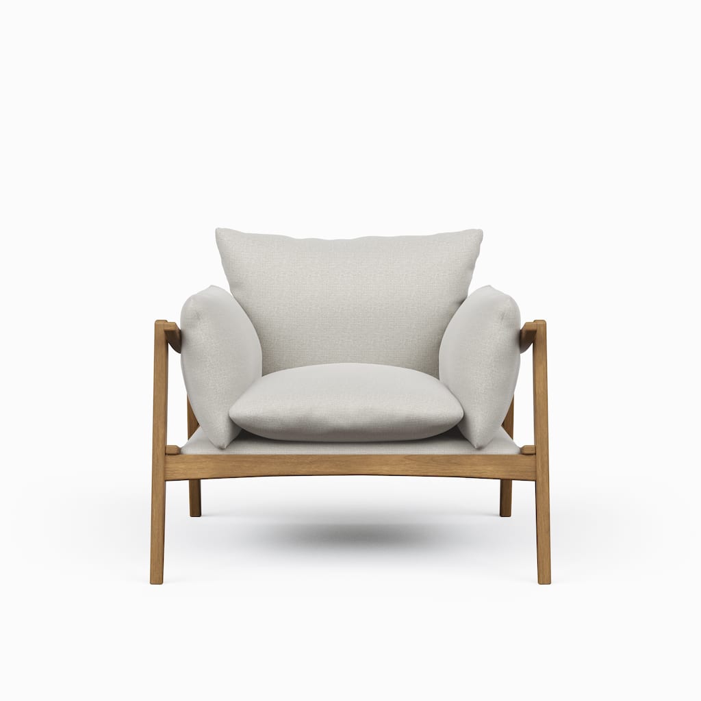Modern Brazilian - Hara - Accent Chair - Harvest Natural Upholstery - Nozes Frame