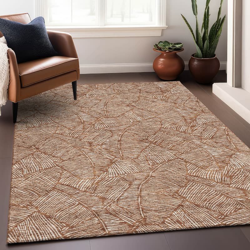 Premium Washable Super Soft Palm Beach Mayfield Rug - Paprika - 10' x 14'