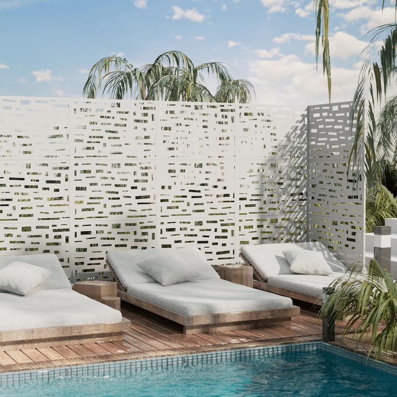 Outdoor Privacy Screen Metal Privacy Screen Panel Free Standing - 72*35