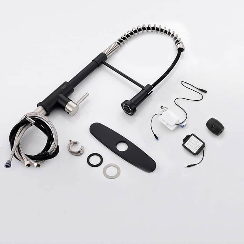 Modern Matte Black High Arc Touchless Pull-Out Kitchen Faucet