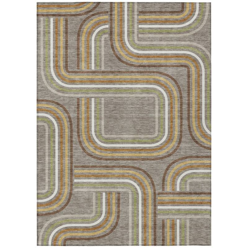 Machine Washable Indoor/ Outdoor Modern Leawood Chantille Rug