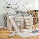 preview thumbnail 2 of 8, Costway Twin Low Loft bed with Slide Ladder Storage Drawers Play Game