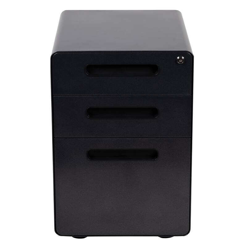 Ergonomic 3-Drawer Mobile Locking Filing Cabinet Storage Organizer