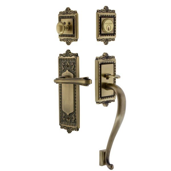 Nostalgic Warehouse EADFLR_ESET_238_SG_LH Egg & Dart Left Handed Sectional Single Cylinder Keyed Entry Handleset with S Grip