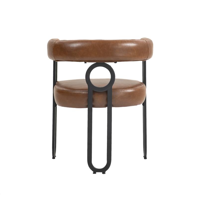 Chenille/Leather Upholstered Contemporary Designed Side Dining Chairs（set of 2）