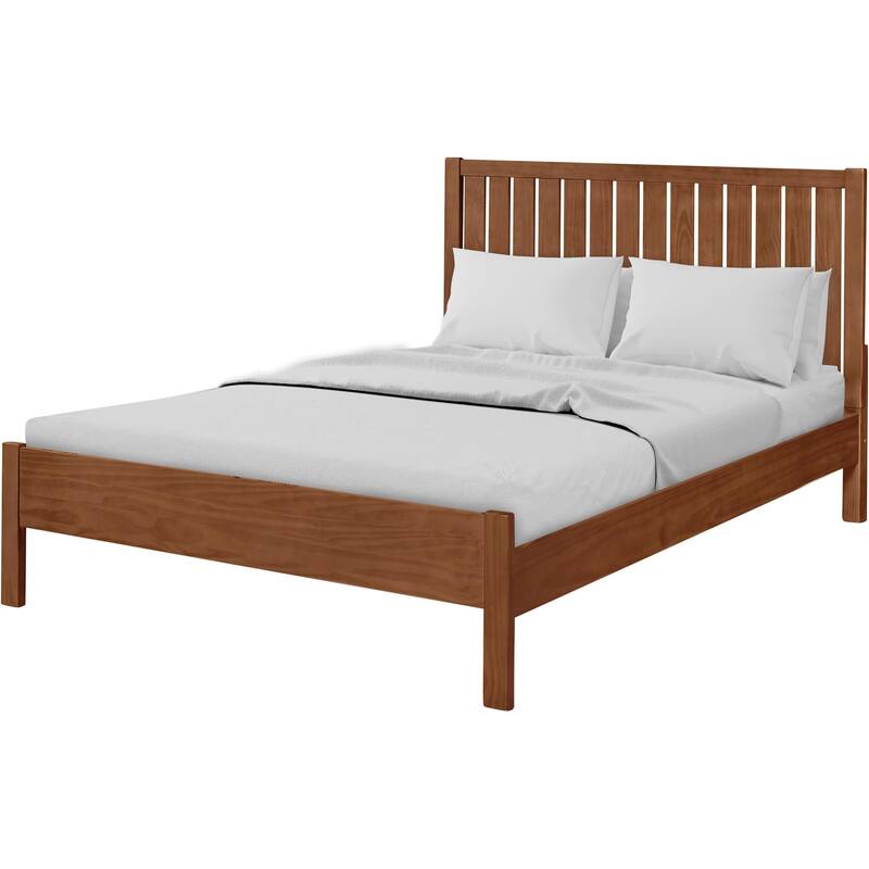 Graham Wooden Platform Bed with Slatted Headboard