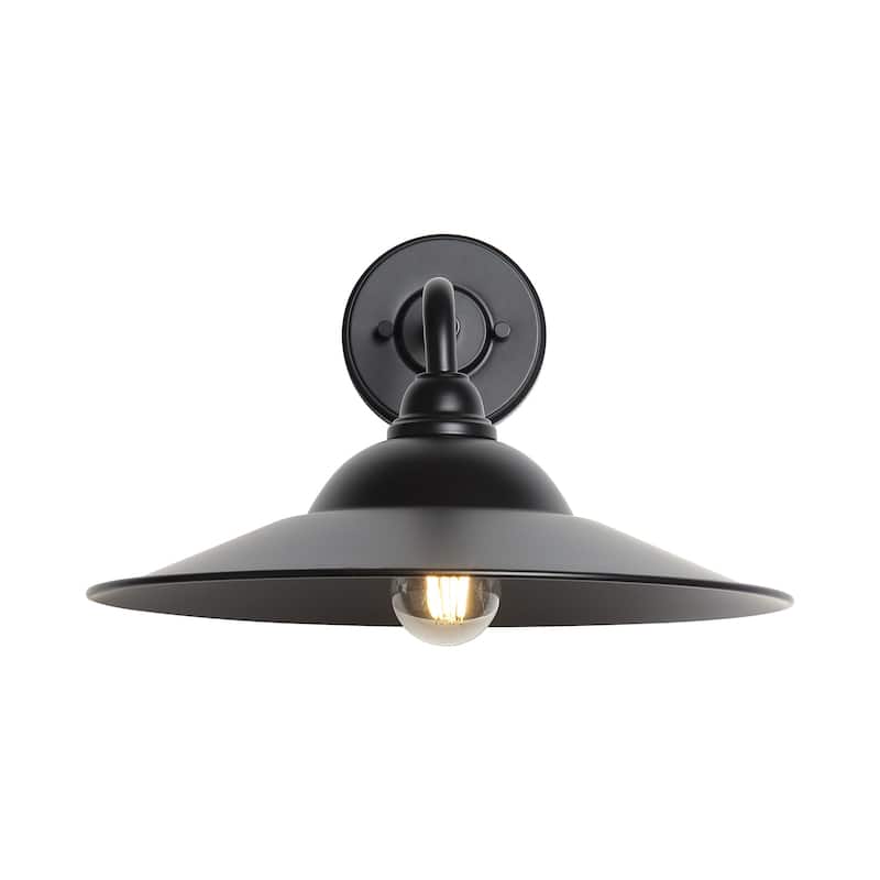 Golden Lighting 5096-OWL15 BLK Croma 12" Tall Outdoor Wall Sconce - Matte Black