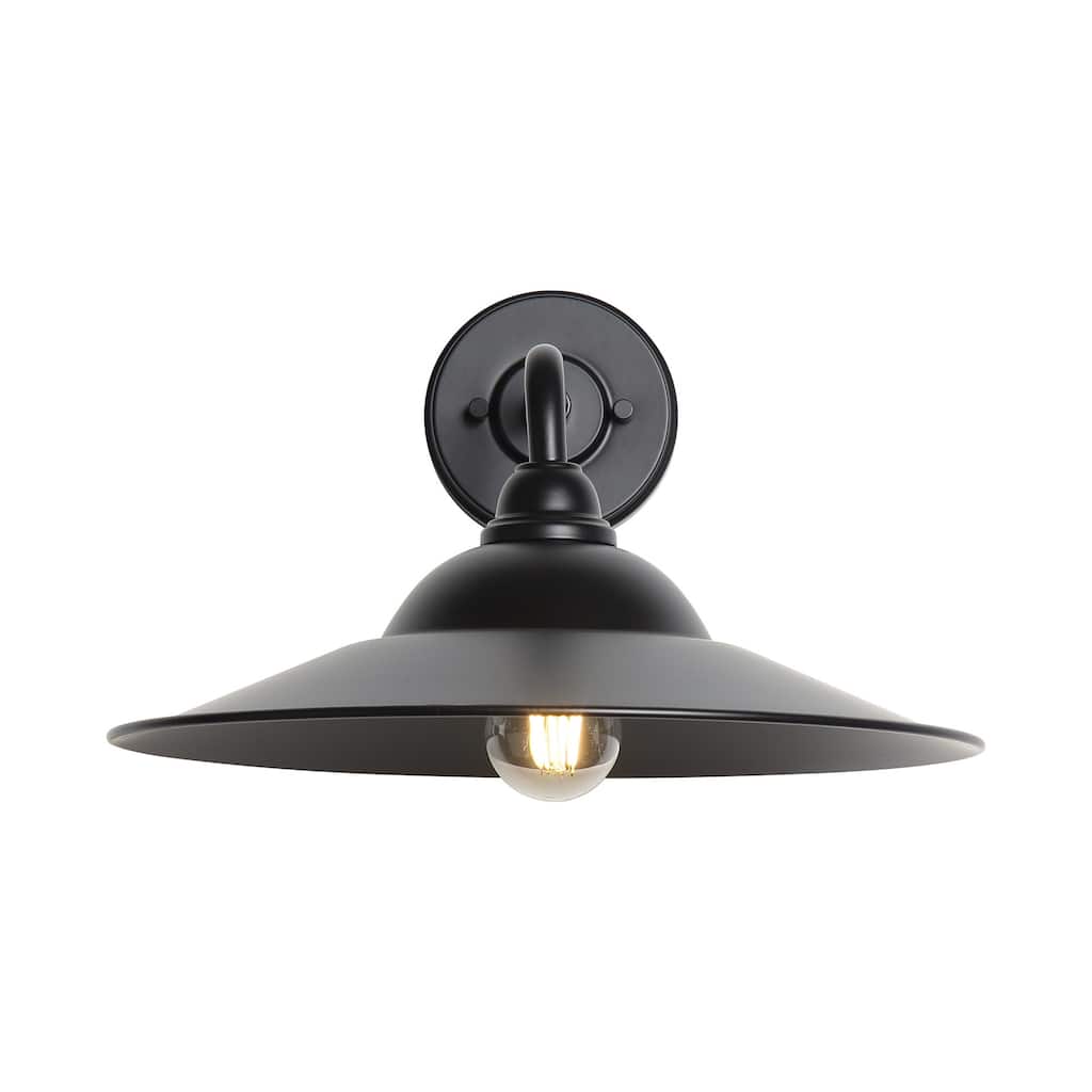Golden Lighting 5096-OWL15 BLK Croma 12" Tall Outdoor Wall Sconce