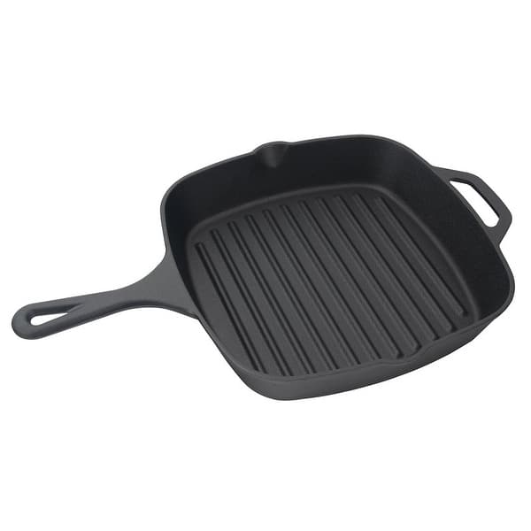 Jim Beam Pre Seasoned Cast Iron Square Grill Pan With Ridges - Bed