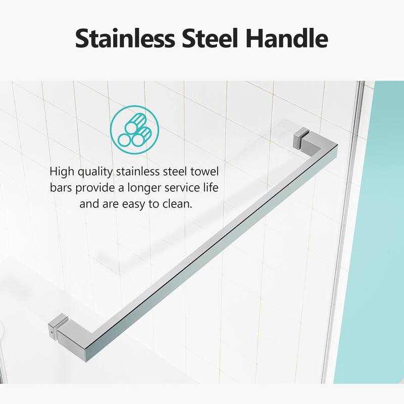 56-60 inches W *76 inches H Frameless Double Sliding