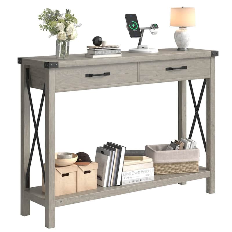 Woode Entryway Table - Grey