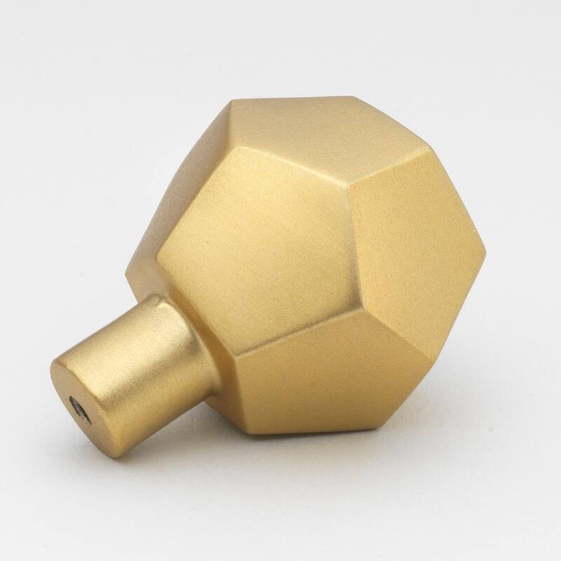 GlideRite 10-Pack 1-1/2 Inch Solid Faceted Cabinet Knob Satin Gold