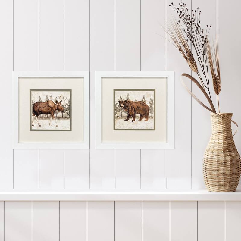 Paragon Lodge Moose Bear Framed Art - Set of 2 - 2-piece Set