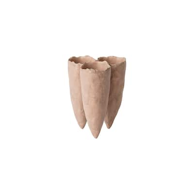 Clustered Conical Shaped Ceramic Vase - 6" - Brown