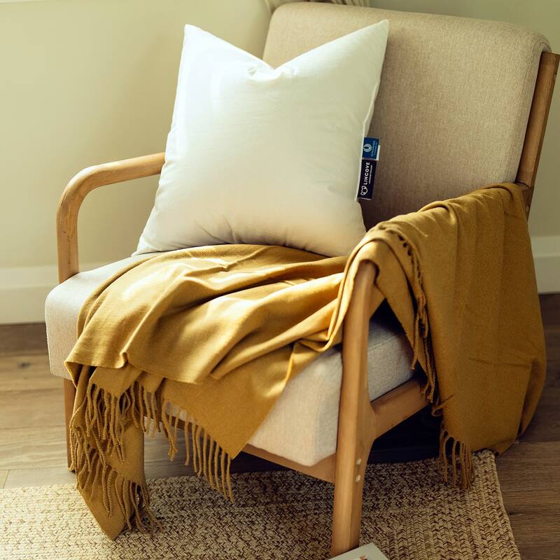 Lincove Luxury Throw Pillow Insert: Premium Comfort, 100% Cotton Shell, Down Alternative Filling - 1 Pack