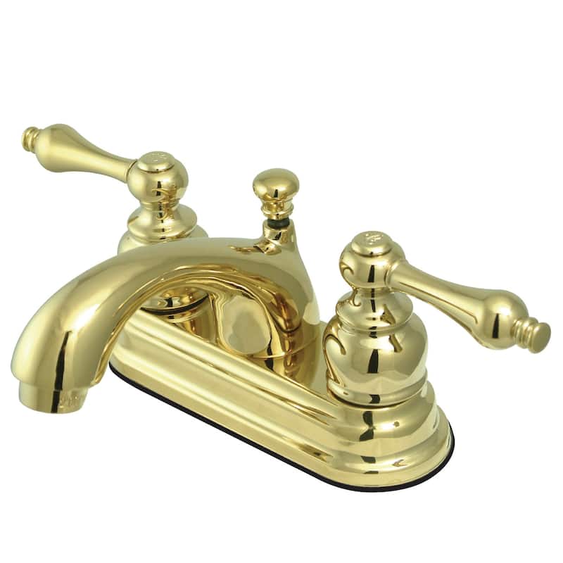 Kingston Brass Vintage Two-Handle 3-Hole Deck Mount 4 in. Centerset Bathroom Faucet - Polished Brass