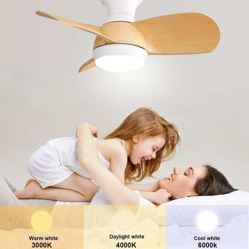 22"/23"/29" Flush Mount Ceiling Fan with Light and Remote Control for Small Room,Patio,Kitchen,Bedroom