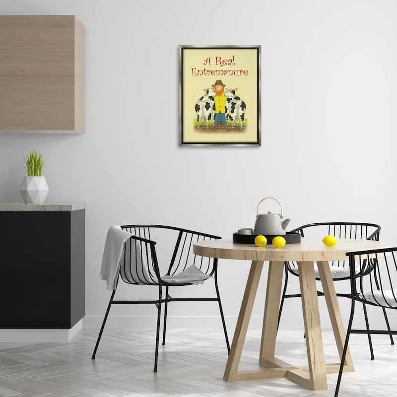Stupell Vintage A Real Entremanure Framed Floater Canvas Wall Art Design By Roger Straub