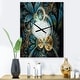 preview thumbnail 9 of 10, Designart 'Symmetrical Blue Gold Fractal Flower' Oversized Modern Wall CLock 18 in. wide x 23 in. high