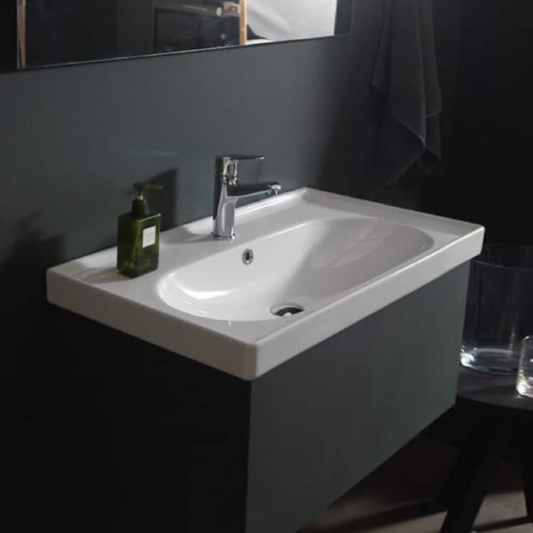 Nameeks CeraStyle 043100-U-One Hole Arya 25-1/2" Rectangular Ceramic