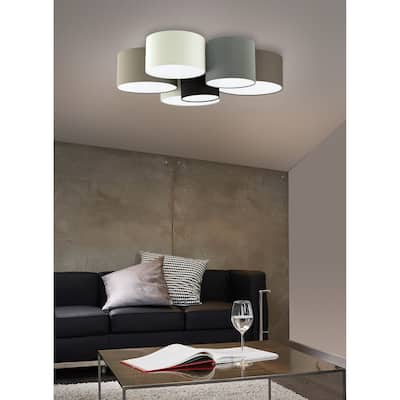 Eglo Pastore 6-Light Ceiling Light W/ White/ Black/ Taupe/ Grey and Cappuccino Shades - Multi
