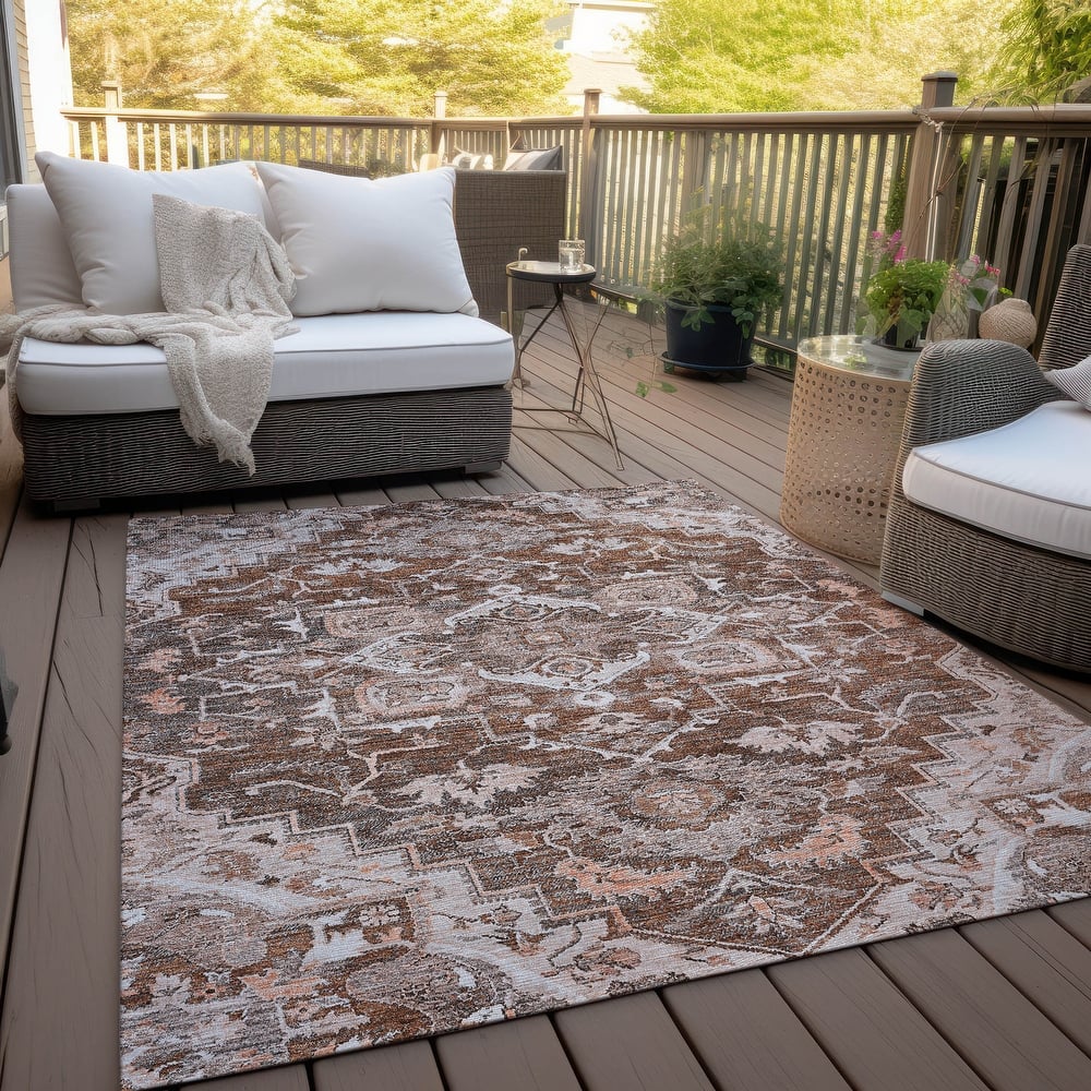 Machine Washable Indoor/ Outdoor Chantille Traditional Boho Rug