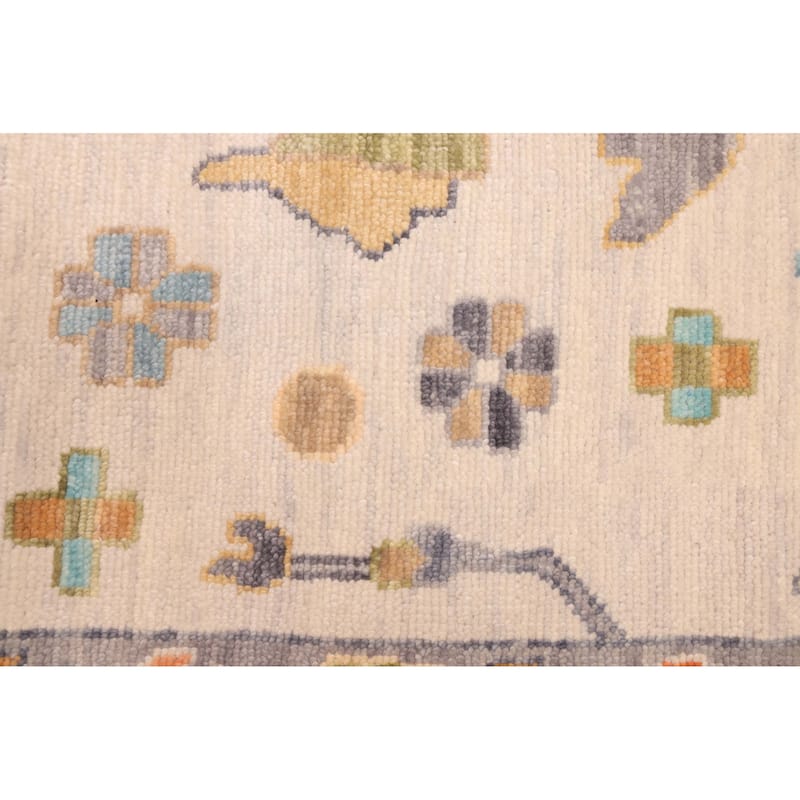 ECARPETGALLERY Hand-knotted Modern Oushak Ivory Wool Rug - 10'2 x 13'10