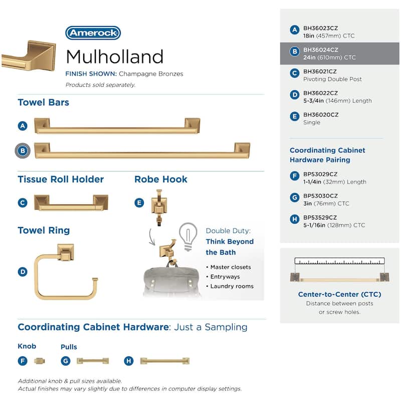 Amerock Mulholland 24" Towel Bar