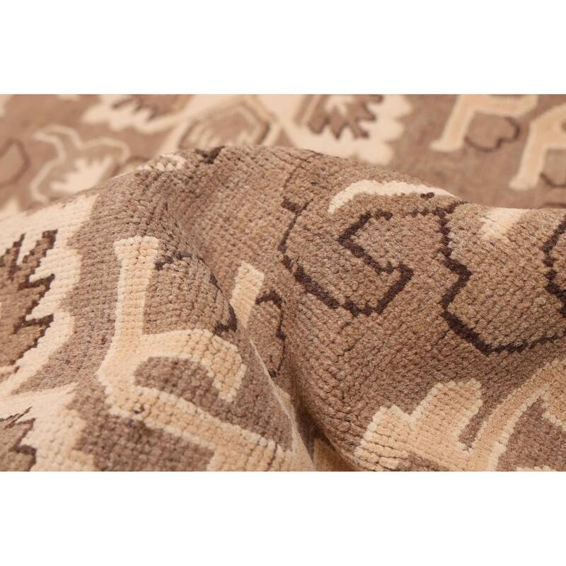 ECARPETGALLERY Hand-knotted Finest Kargahi Brown Wool Rug - 6'7 x 9'11