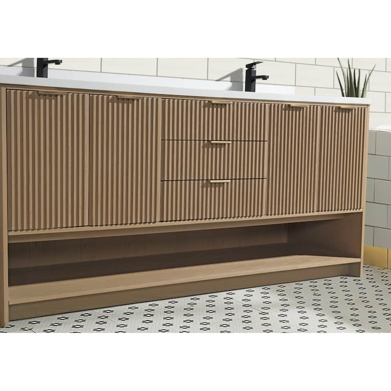 Ari Bath San Diego 72" Freestanding Bathroom Vanity Oak