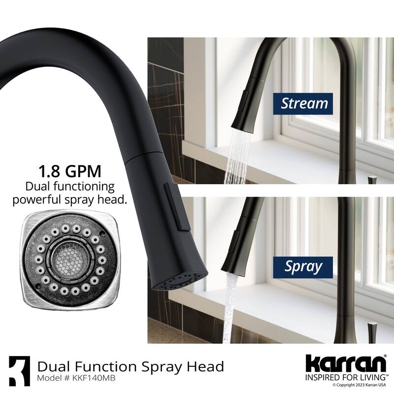 Karran Standerton KKF140 Single Handle Pull-Down Sprayer Kitchen Faucet