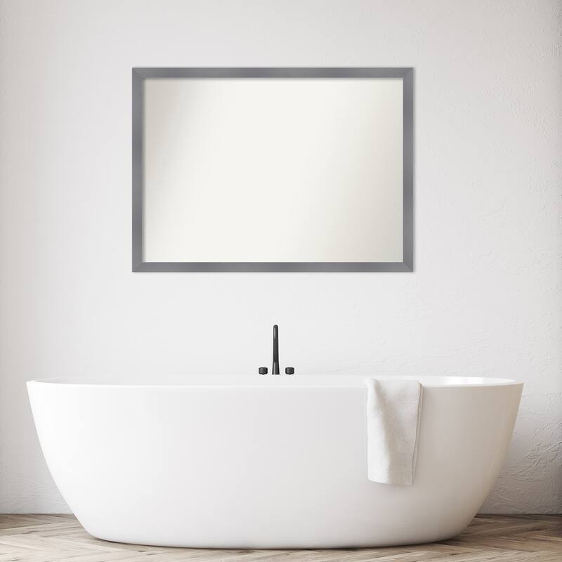 Edwin Non-Beveled Wood Framed Bathroom Vanity Wall Mirror