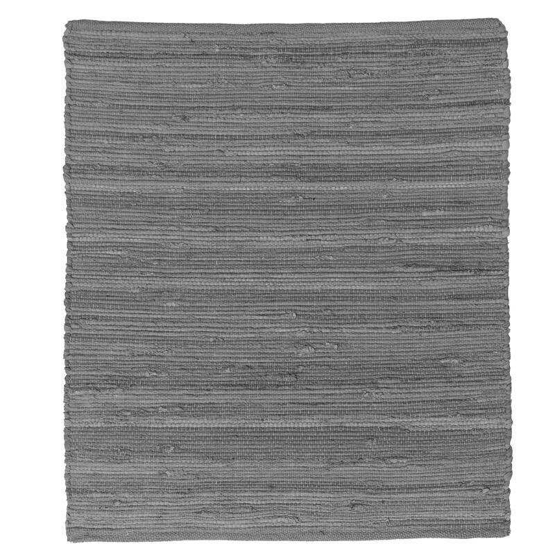 Fabstyles Solid Cotton Handmade Area Rag Rug Living Room, Hallway - 60x90 - Charcoal